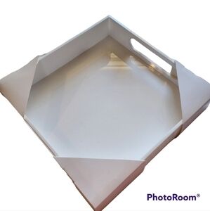 White Acrylic Square Serving Tray, NWT